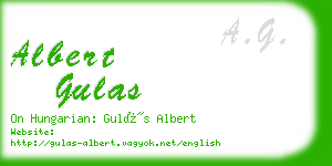 albert gulas business card